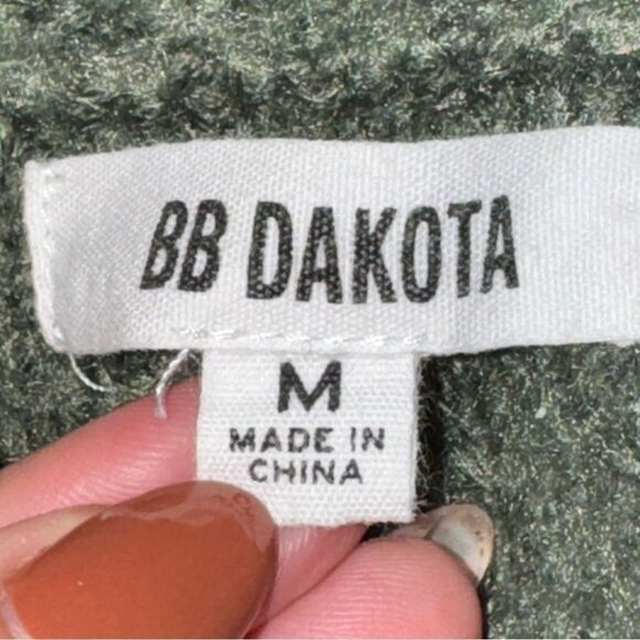 Steve Madden Solid dark Green Heavy Weight Thick Open Cardigan fuzzy size M - Picture 9 of 11